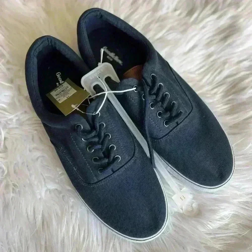 Goodfellow & Co Mens Parker Sneakers Size 11 Canvas Casual Shoes Navy Blue